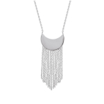 Les Tr&eacute;sors De Lily [P7833] - Collier Argent 'Cl&eacute;opatra' blanc argent&eacute; (rhodi&eacute;) - 50x20 mm sidabras