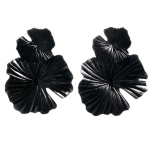 Les Tr&eacute;sors De Lily [Q5781] - Boucles Cr&eacute;ateur 'Cl&eacute;opatra' noir (fleur) - 55x45 mm juoda