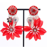 Les Tr&eacute;sors De Lily [Q5799] - Clips cr&eacute;ateur 'Lilipoupettes' rouge argent&eacute; - 10x6 cm