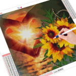 Deimantinis siuvinėjimas saulėgrąžos 5D deimantinis pie&scaron;imas kryželiu &scaron;irdies forma 30x30CM