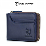 BULLCAPTAIN RFID vyri&scaron;ka piniginė Natūralios odos monetų piniginės dizainerio prekės ženklo piniginė sankabos odinė piniginė vyri&scaron;ka piniginės kortelių laikiklis mėlyna