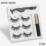 3 poros akių makiažo magnetinės blakstienos Magnetinės dirbtinės blakstienos Skystas akių pie&scaron;tukas grožio rinkinys Mink Eyelash Style 12