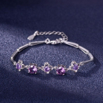 SACE GEMS vario lydinio cirkonio apyrankė yra stilinga ir rafinuota vestuvių dovana merginoms violetinė