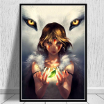 Japonijos anime princesės mononokės drobės tapyba Plakatai ir spaudiniai Sienų paveikslai gyvenamojo kambario Cuadros namų dekoravimui be rėmelio 30*40cm