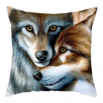 45x45 cm poliesterio laukinės gamtos spausdinimo pagalvėlės užvalkalas Wolf King foto pagalvės užvalkalas namų sofos dekoravimui pagalvės užvalkalas 45x45cm