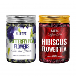 Arbatos rinkinys i&scaron; Klitorijos ir Hibiscus gėlių (150 g), Drugelio žirnių gėlių ir hibiskų gėlių arbatos rinkinys, mėlyna arbata