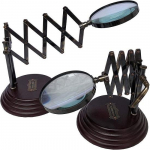 Stalinis vintažinio stiliaus stalinis didinamasis didinamasis stiklas Jūrinis žalvarinis didinamasis stiklas Auk&scaron;tos klasės objektyvas Reguliuojamas didinamasis stovas Lempa ant MDF stovo