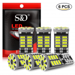 6 vnt W5W T10 LED Canbus automobilio salono &scaron;oniniai žibintai be klaidų Auto kupolo durų lempa 194 3014 25SMD 5W5 12V skaitymo lemputė 6000K balta
