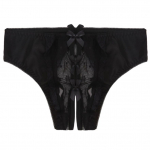 Sexy Open Crotch Sexy Kelnaitės Moteri&scaron;ka Aistra Perspective Lace Open Kelnaitės 2XL juoda