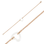 Les Tr&eacute;sors De Lily [R5004] - Bracelet Argent 'Love' blanc ros&eacute; (c&eacute;ramique) - 14x13 mm