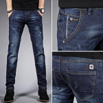 Vyri&scaron;ki džinsai Laisvalaikio vyri&scaron;ki džinsai Elastinės Slim Fit kelnės Korėjieti&scaron;kos mados kelnės 38
