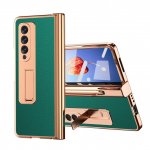Padengtas smūgiams atsparus grūdintas stiklas odinis dėklas Samsung Galaxy Z Fold 4 5g Fold4 Fold 3 2 Fold3 Fold2 S Pen laikiklis Funda for Samsung Z Fold 4 juoda