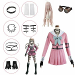 Danganronpa Cosplay kostiumas V3 Killing Harmony MIU Iruma vidurinės mokyklos uniformos kostiumas M rožinė