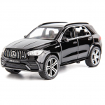 1/32 mastelio Benz AMG GLE 63S visureigis žaislinis automobilis, lydinio slegiamo atgabenimo automobilio modelis su lengvomis ir garsiomis žaislinėmis transporto priemonėmis, skirtomis vaikams, berniukams 1/32-15.4x6.8x6cm juoda