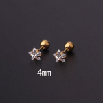 2vnt 316L nerūdijančio plieno Tragus auskarų vėrimo auskarai moterims Geometriniai kubiniai cirkoniai Labret lūpų žiedai, kremzlės papuo&scaron;alai