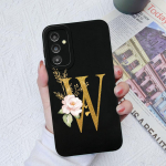 Skirtas Samsung Galaxy A03 A13 A14 A31 A50 A51 A52 A54 A71 dėklas Skystas silikoninis gėlių raidžių mink&scaron;tas dangtelis Samsung Galaxy telefono buferio krep&scaron;ių dėklai Samsung A13 4G