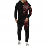 3D Dragon Printed Vyri&scaron;ki megztiniai, gobtuvai, vyri&scaron;ki sportiniai kostiumai su gyvūnais / megztinis / striukė / kelnės Sportinė apranga pavasario rudens vyri&scaron;kas kostiumas XXL