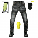 Motociklo džinsai vyrams + retro laisvalaikio nepraleidžiančios kelnės + elastinės dviratininkų kelnės + Kevlaro ply&scaron;imui atsparios motociklų kelnės M juoda