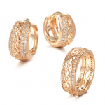 Kinel Vintage Rose Gold spalvos lanko auskarai ir žiedų rinkiniai Natūralaus cirkonio papuo&scaron;alų rinkinys 10