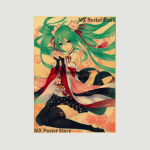 Anime Idol Animacinių filmų dainininkas Miku Plakatas HD spausdinimas Kraftpopierius Retro siena Meno paveikslėliai Miegamojo Dekoratyvinė tapyba Namų dekoro dovanos 30x21cm