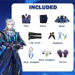 Neuvillette Cosplay kostiumų žaidimas Genshin Impact Cosplay Apranga Vyri&scaron;ki drabužiai Neuvillette Perukas Helovino kalėdinis kostiumas M