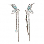 1 pora mielų auskarų, drugelių formos, moteri&scaron;kos asimetrinės grandinėlės su kutais auskarai Dirbtiniai perlai cirkonio inkrustuoti kabantys auskarai