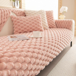 Žieminė korio aksominė sofos pagalvėlė žieminė pliu&scaron;inė neslystanti pastorinta pagalvėlė &scaron;iltas odinis sofos užvalkalas 30*50cm pilka