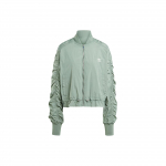 Adidas Originals lengva bomber striukė su trimis juostelėmis, laisvo stiliaus, trumpos moteri&scaron;kos striukės, žalios spalvos, IY3421 XS