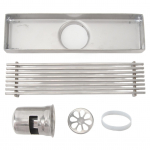 Linear Shower Drain with Grate 20cm Length .5cm Width Stainless Steel Rectangle Shower Floor Drain Center Drain