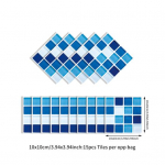 15 vnt. 3D mozaikos vandeniui atsparių plytelių sienų lipdukas Virtuvės anti-alyvinis vonios kambario dekoras &bdquo;pasidaryk pats&ldquo; 10#