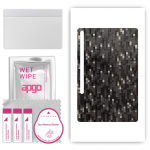 apgo Protective Skin Sticker for the back compatible with Samsung Galaxy Tab S7, Wrap Film, Foil, Vinyl - Pattern Carbon Black Pixel