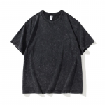 S-5XL 240 gsm medvilniniai retro mar&scaron;kinėliai nuleidžiamomis rankovėmis Vyri&scaron;ki moteri&scaron;ki vintažiniai trumpomis rankovėmis mar&scaron;kinėliai Vienspalviai hip-hop laisvi mar&scaron;kinėliai S juoda