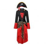 Helovino Cosplay suknelė Piratų karalienės &scaron;okių vakarėlio scenos kostiumas, varpelio rankovės, laisvalaikio apvadas suvarstomas dirželis su diržu