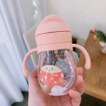 250 ml Baby Sippy vandens puodelis Vaiko rankenėlė I&scaron;mokite maitinti Geriamasis butelis nuo užspringimo