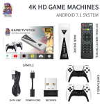 GT68 belaidė vaizdo žaidimų konsolė, 4K HDMI TV i&scaron;vestis, su dvigubu 2.4G belaidžiu valdikliu, 64G/128G versijos Retro Game Stick 64G+remote control
