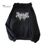 Rudens žiemos unisex džemperis sutraukiamas virvelė Elastinis rankogalis Thorn Print Thick Fleece Patch Pocket Laisvos ilgomis rankovėmis megztinis &scaron;iltas vir&scaron;us S pilka