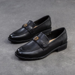 Johnature Vienspalviai &bdquo;Loafers&ldquo; Retro universalūs natūralios odos žemakulniai moteri&scaron;ki užsegami batai 35 juoda