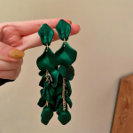 Mada Žali auskarai Geometriniai tu&scaron;čiaviduriai apskritimai Kvadratiniai auskarai Metaliniai kabantys auskarai Moteri&scaron;ki papuo&scaron;alai