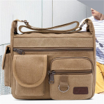 Auk&scaron;tos kokybės drobinis &bdquo;Messenger&ldquo; krep&scaron;ys Vyri&scaron;kas senovinis vandeniui atsparus &bdquo;crossbody&ldquo; krep&scaron;ys, portfelis, vyri&scaron;ka rankinė One Size
