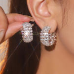 Auk&scaron;tos versijos prabangūs putojantys C formos auskarai, paprasti ir universalūs su kalnų kri&scaron;toliniais auskarais, moteri&scaron;ki auskarai 1 pora