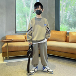 Madingas berniukų dviejų dalių pavasario ir rudens sportinis kostiumas, vaiki&scaron;ka rudens sportinė apranga 170cm