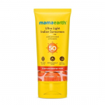 Mamaearth Ultra Light Indian Sunscreen-80 g with Carrot Seed & Turmeric | SPF 50 PA ++++| UVA & UVB Protection | Non-Greasy & Quick Absorbing