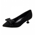 Mada Mažas Dydis 33 34 Mada Juodas Kaspinas Plonas Kulnas Zom&scaron;inis Kačiuko Kulnas Smailianosiai Maži Kaspinėliais Puo&scaron;ti Auk&scaron;takulniai Žemi Stori Kulnai Batai Biuro Darbuotojams 33