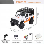 Naujas pilno mastelio keturių ratų pavaros nuotolinio valdymo automobilis 2.4G 4WD MN99S modelis nuotolinio valdymo pultas laipiojimo automobilis pikapas nuotolinio valdymo sunkvežimis žaislas berniukas dovana With 1 Battery balta