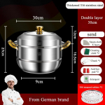 316 nerūdijančio plieno garpuodis maistui, maistinio lygio, padidintas ir sustorintas, buitinis, didelės talpos, daugiasluoksnis garpuodis, sriubos puodas maistui gaminti