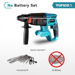 YOFIDRA 26MM be&scaron;epetis elektrinis gręžtuvas su &scaron;epetėliu, daugiafunkcis sukamasis akumuliatorinis įkraunamas elektrinis įrankis, skirtas Makita 18V baterijai No Battery-