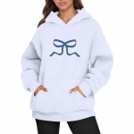 Moterų mados moteri&scaron;kas lengvas megztinis ilgomis rankovėmis su ki&scaron;enėmis Preppy grafinis gobtuvas L juoda