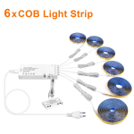 Dvigubų durų jutiklio valdymas COB LED juostiniai &scaron;viestuvai i&scaron;manioji vitrininė spinta Vyno spinta Integruotas ap&scaron;vietimo artumo jutiklio jungiklis 6PCS-1M &scaron;ilta balta spalva
