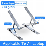 Ne&scaron;iojamojo kompiuterio stovas, skirtas Macbook, sulankstomas, reguliuojamas, aliumininis, kompiuterio, PC, plan&scaron;etinio kompiuterio stovas, ne&scaron;iojamojo kompiuterio stalas, ne&scaron;iojamojo kompiuterio laikiklis, &scaron;ilumos i&scaron;sklaidymas sidabras