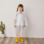 Vaiki&scaron;kas lietpaltis Pončo Nevienkartinis vienkartinis mergaičių vyzdinis vyzdys permatomas EVA ilgas lietaus reikmenų didmeninis lietpaltis balta